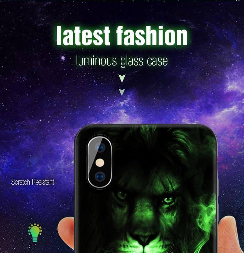 Iphone Luminous Cute Luxury Anti Scratch Glass Case