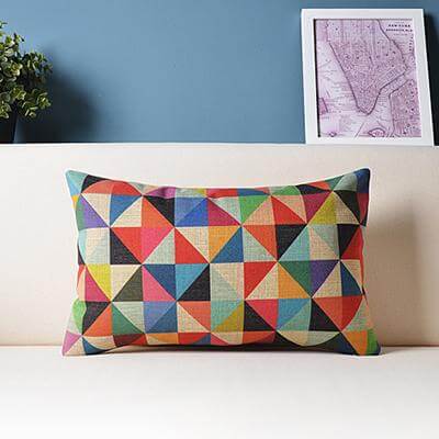 Geometric Lumbar Colorful Pillow Cushion Cover