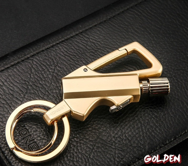 Outdoor Windproof Lighter Match Keychain