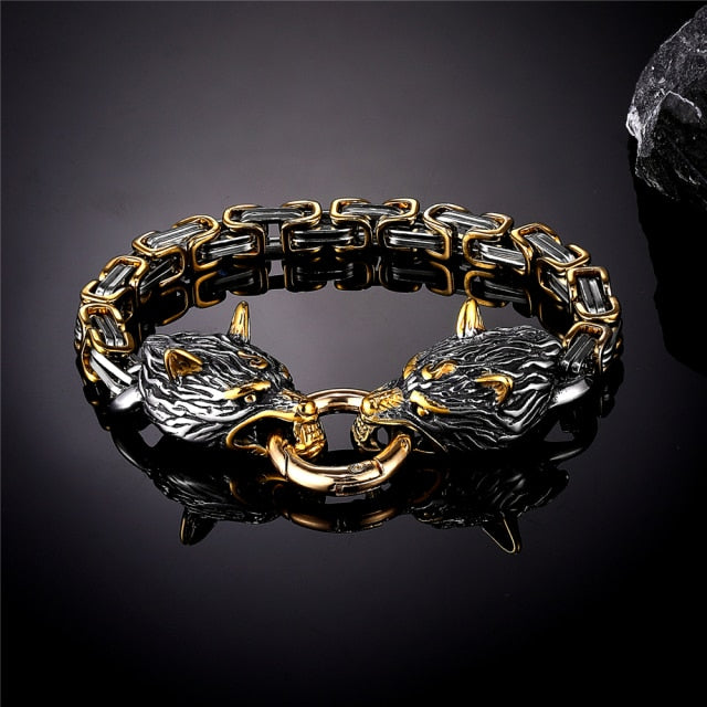 Nordic Vikings Wolf Men Bracelet