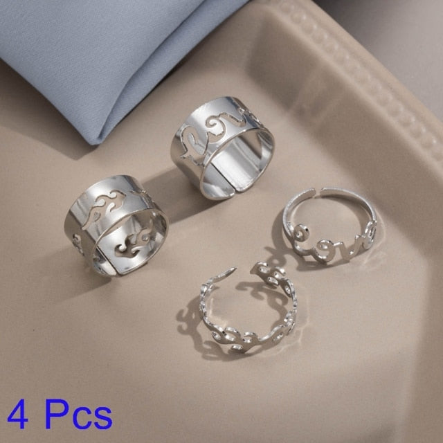 Creative Lovely Couples Matching Ring Set