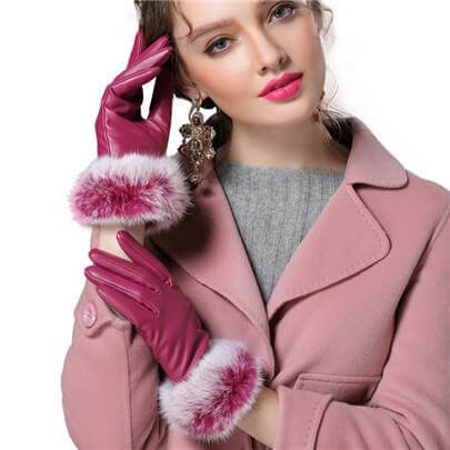 Women Genuine Rabbit Fur Gloves