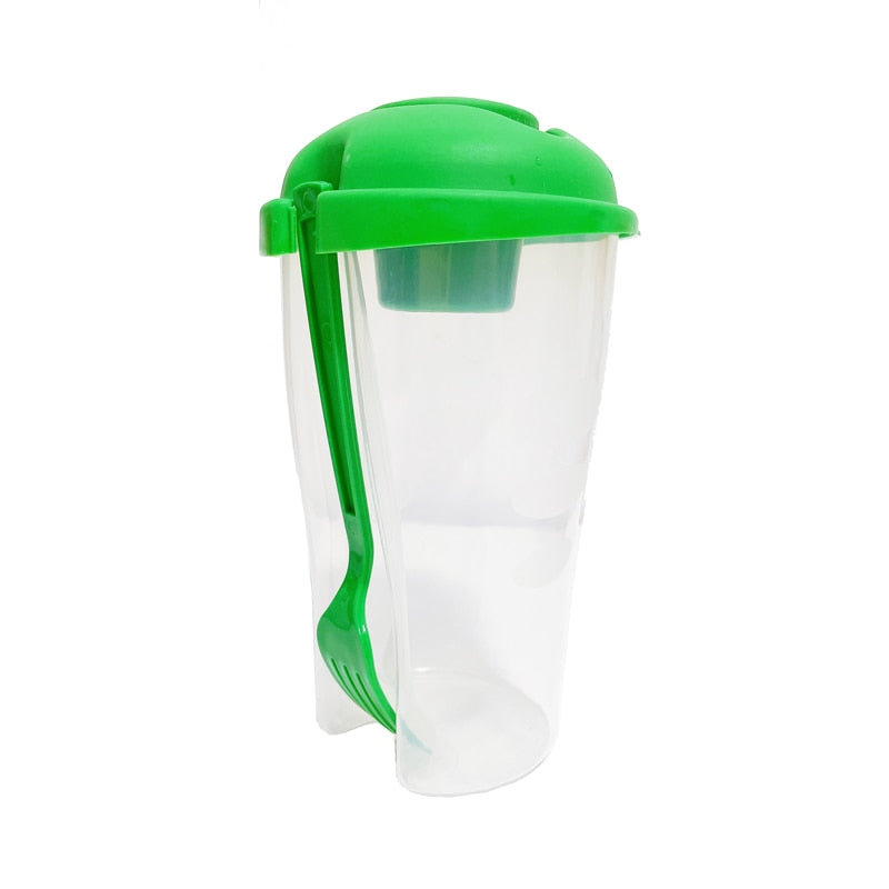 Portable Built-in Fork Mini Salad Cup