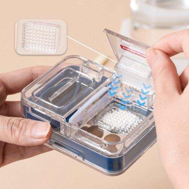 Portable Mini Pill Cutter Storage Box