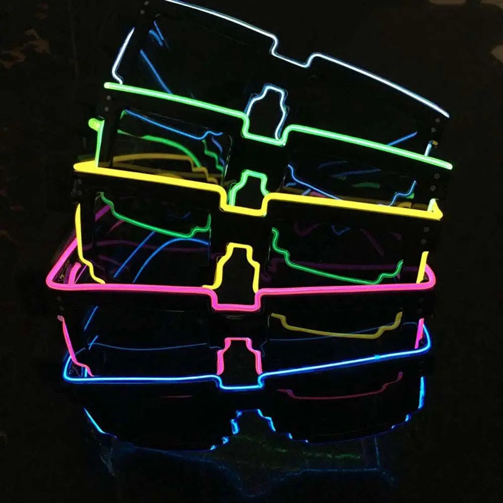 Flashing Luminous 8-Bit Stylish Party Glasses