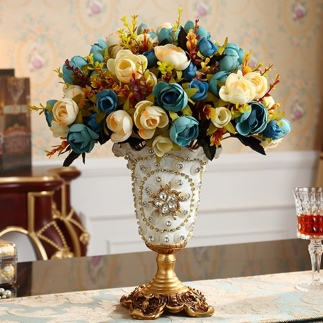 European Luxury Diamond Resin Vase