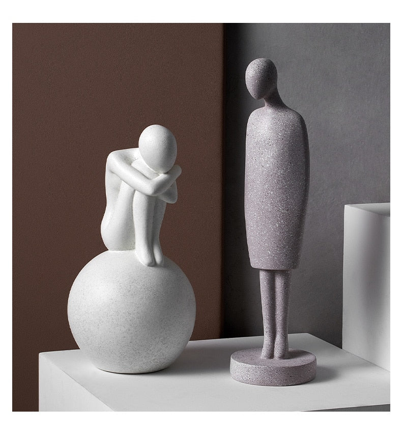 Nordic Abstract Thinker Resin Statue Sculpture