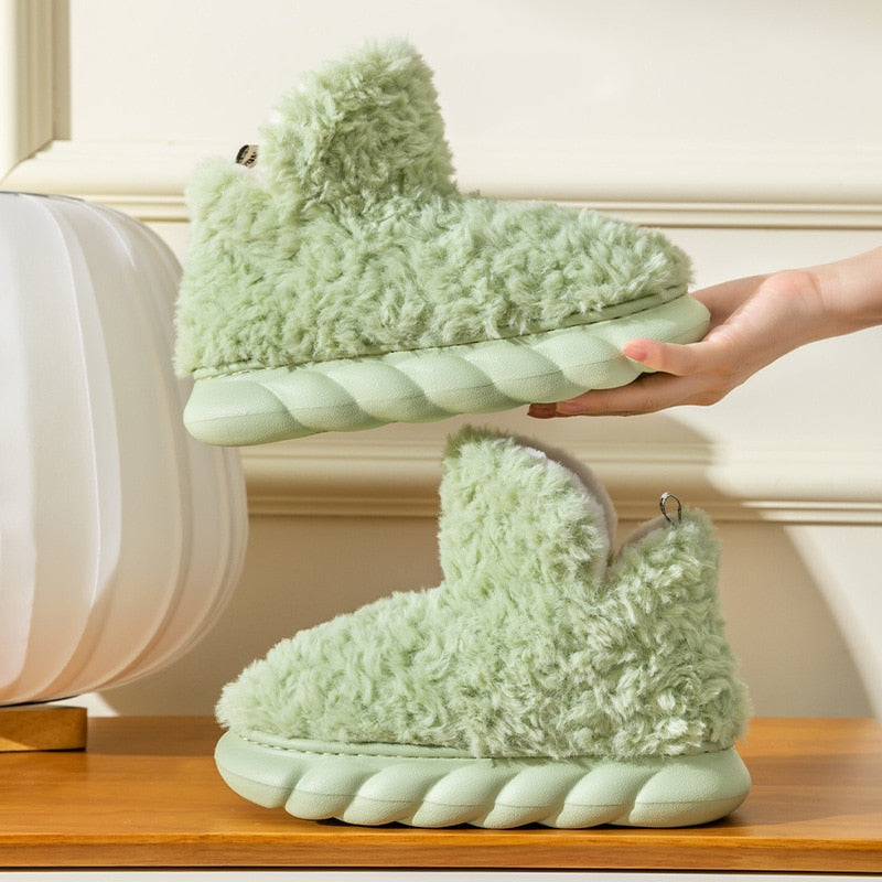 Fluffy Cozy Woman Warm Home Boots