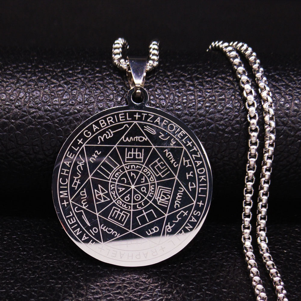 Divine Guardian Seven Archangels Stainless Steel Pendant Necklace