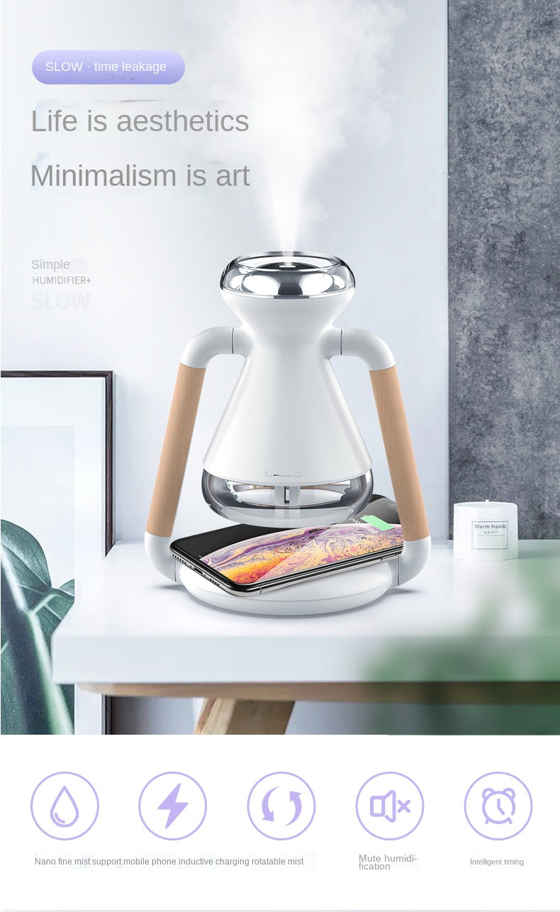 Mini Air Humidifier Wireless Phone Charger