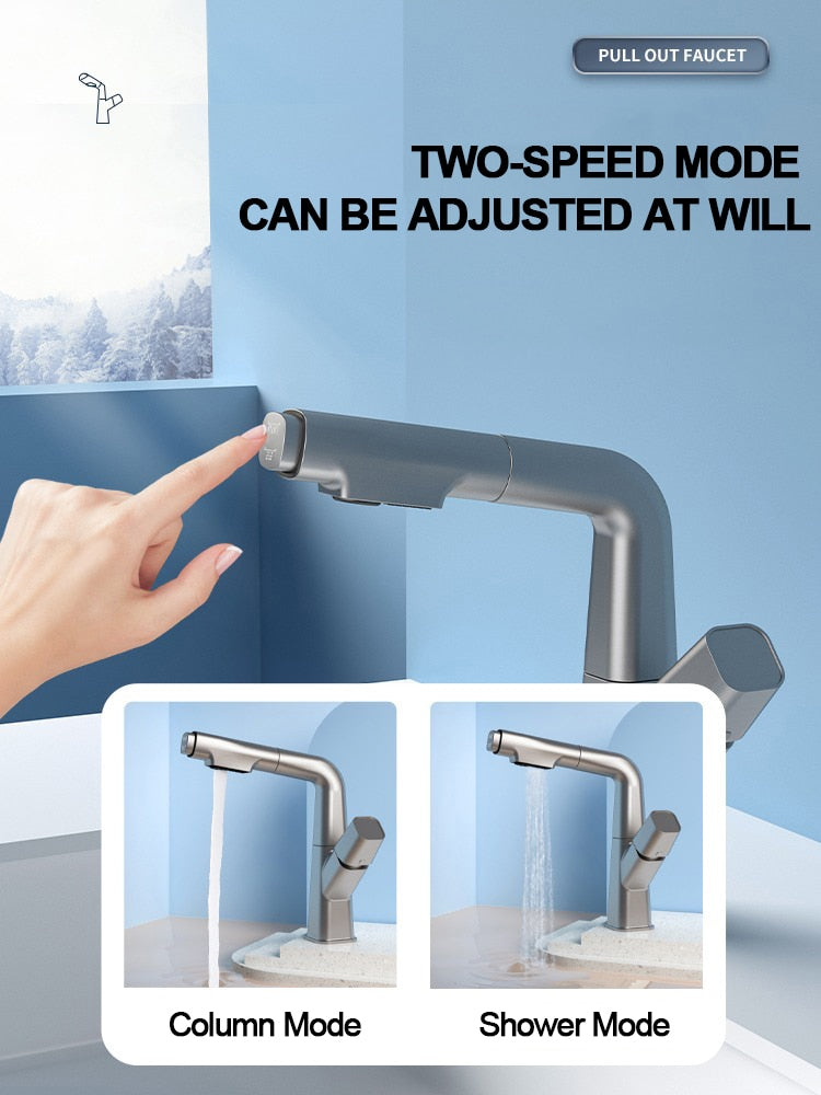 Futuristic Rotating European Pull Out Faucet