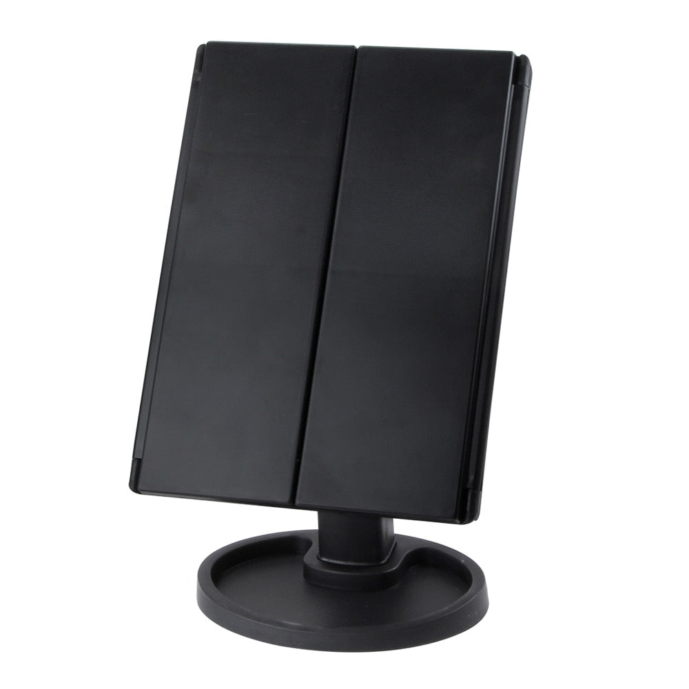 Foldable LED Touch Screen Makeup Mirror