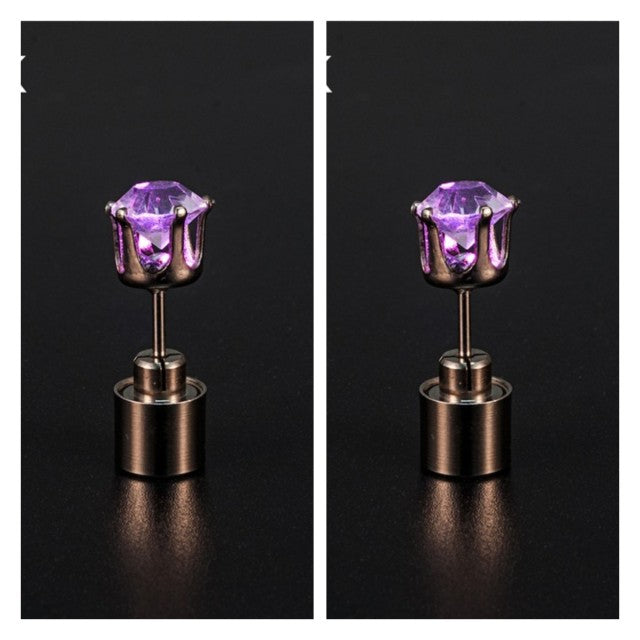 Korean Style LED Colorful Zircon Earrings