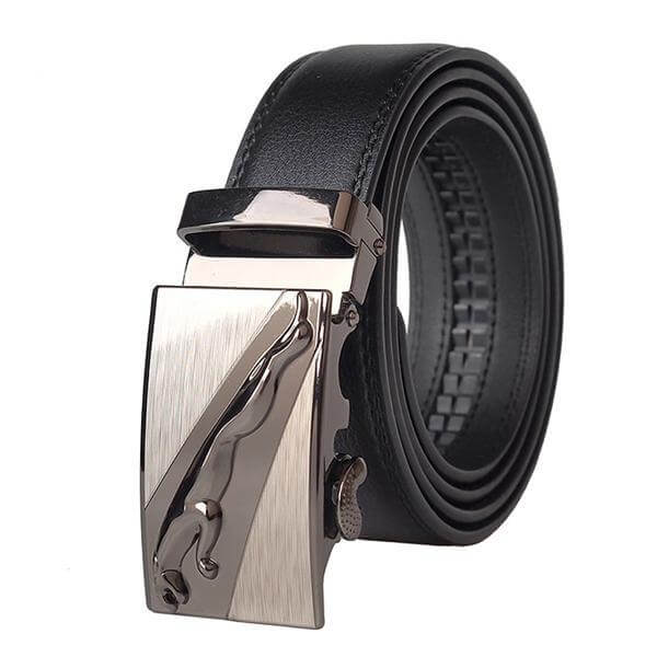 Automatic Buckle Cowhide Leather Men Belt