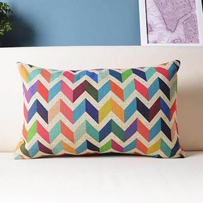 Geometric Lumbar Colorful Pillow Cushion Cover