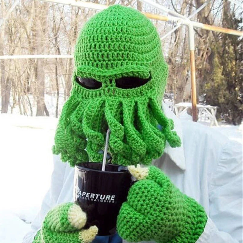 Octopus Tentacle Knitted Face Winter Mask