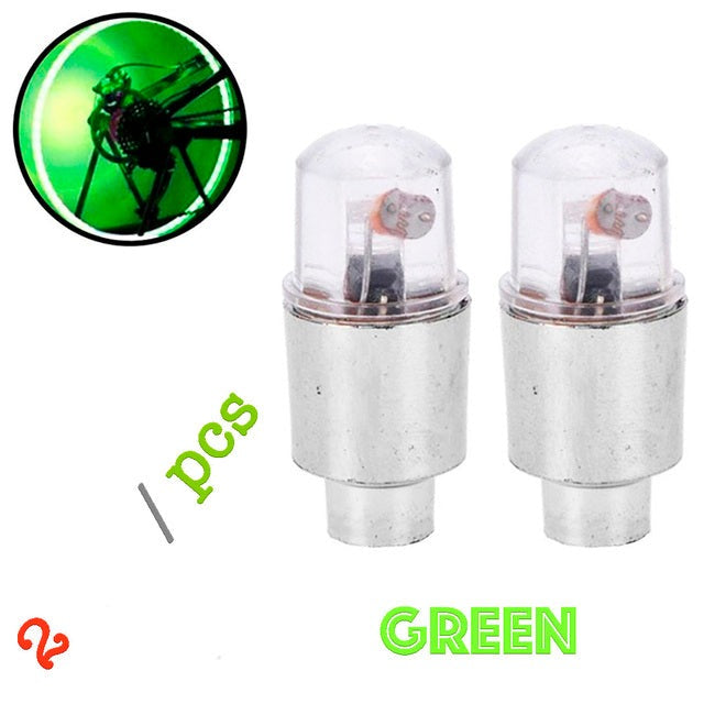 2pcs Car Bike Tire Valve Cap Lights