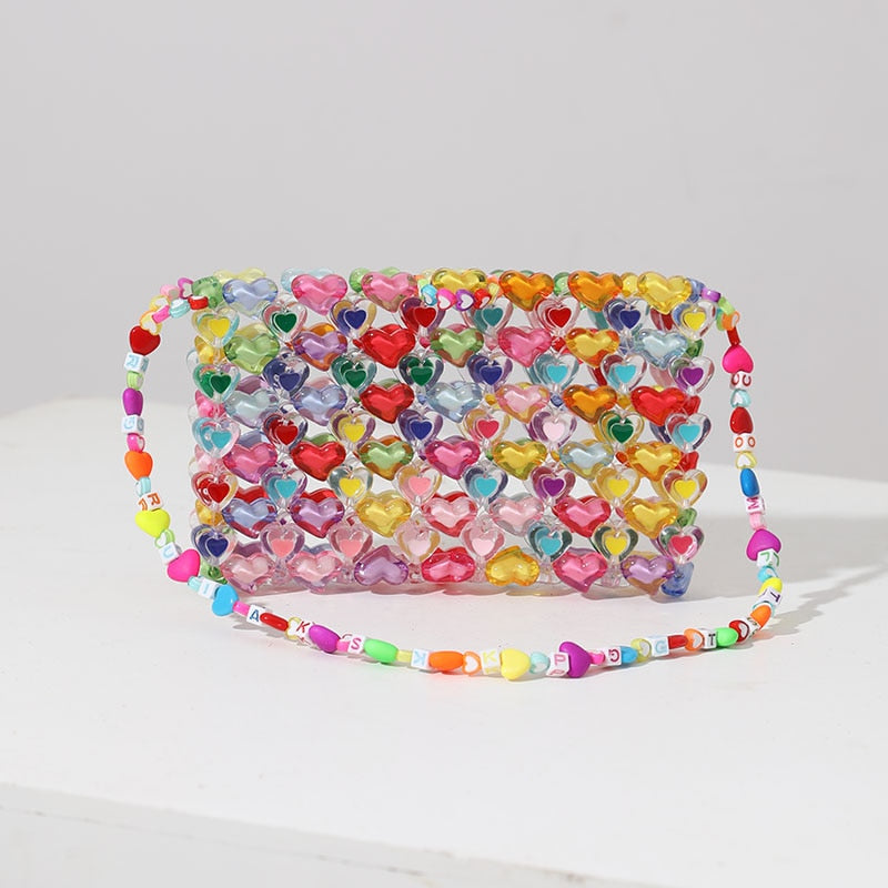 Love Beaded Hearts Colorful Mini Handbags