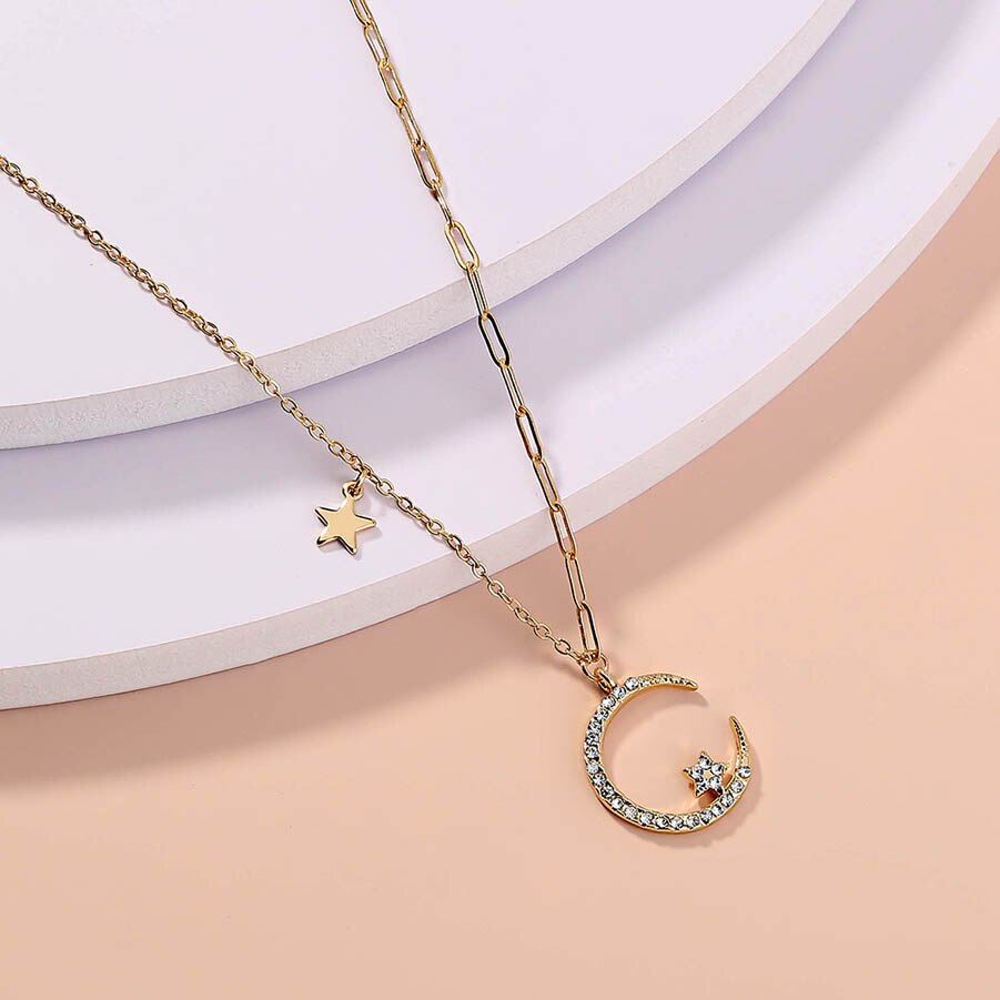 Charming Moon Long Chain Necklace