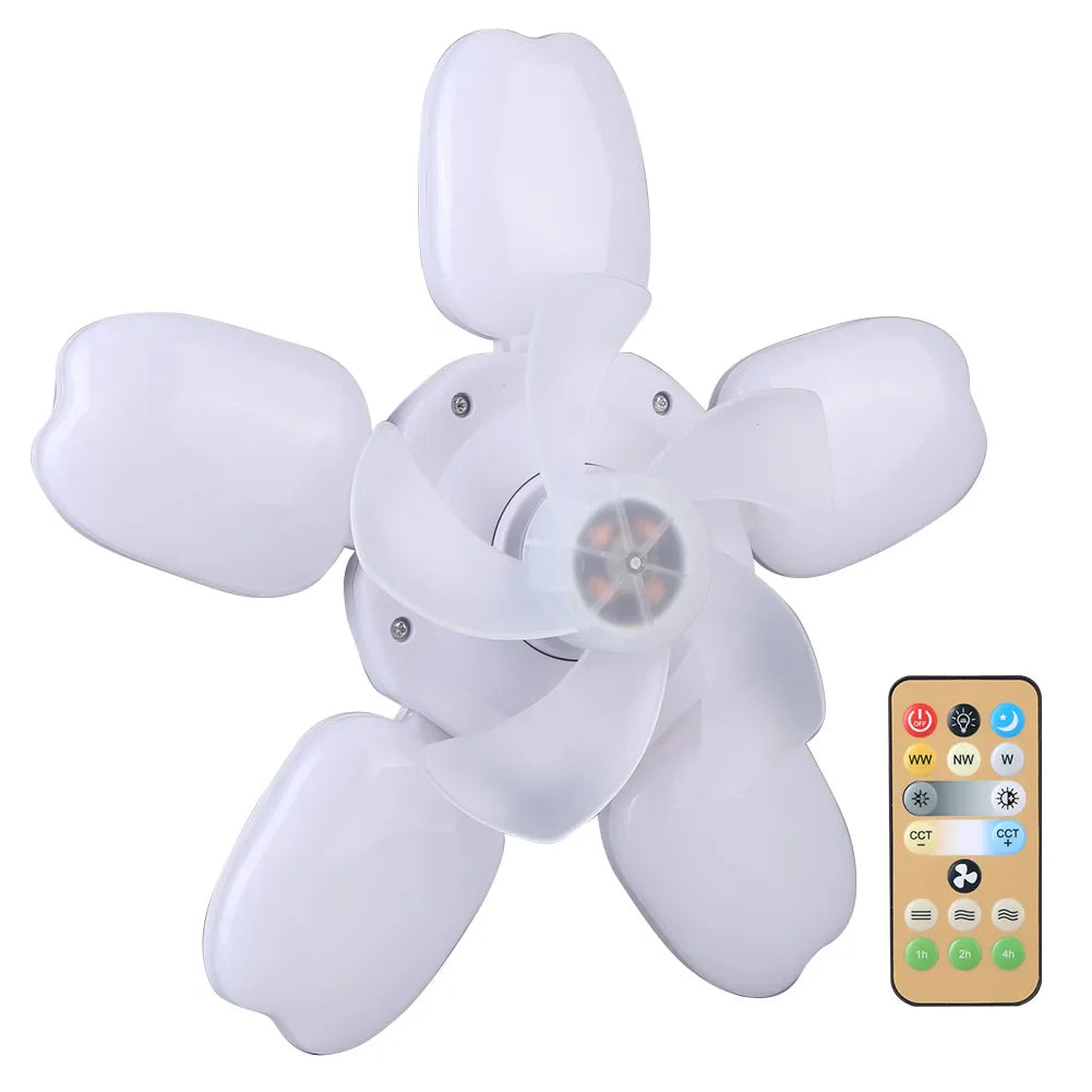 Silent Adjustable Remote Control Ceiling Foldable Fan Lamp