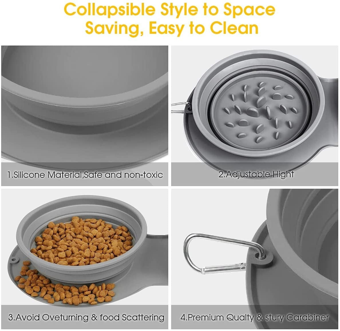 Foldable Travel Pet Double Feeding Bowl