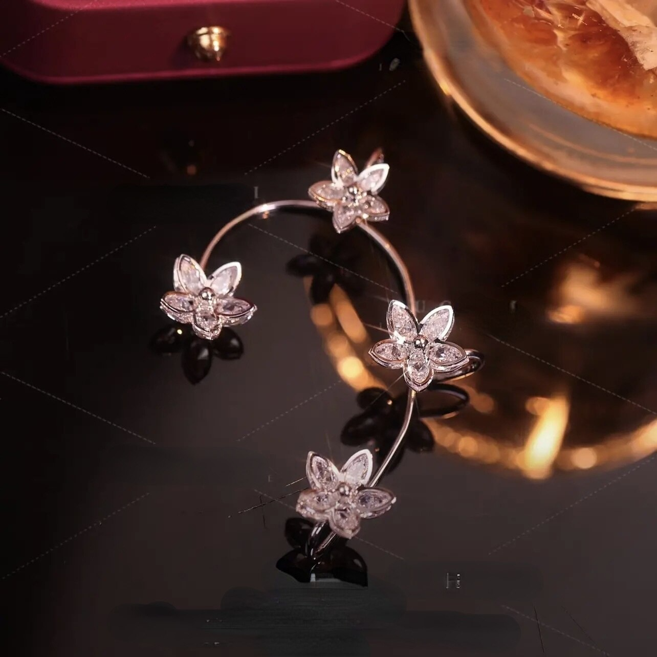 Elegant Flowers Adjustable Clip Earrings