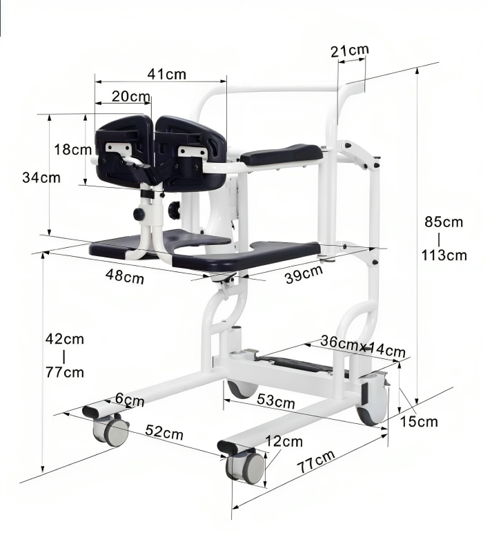 Easy Transfer Electric Automatic Lift Elderly Care Wheelchair