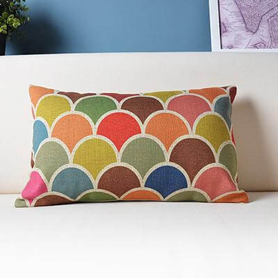 Geometric Lumbar Colorful Pillow Cushion Cover