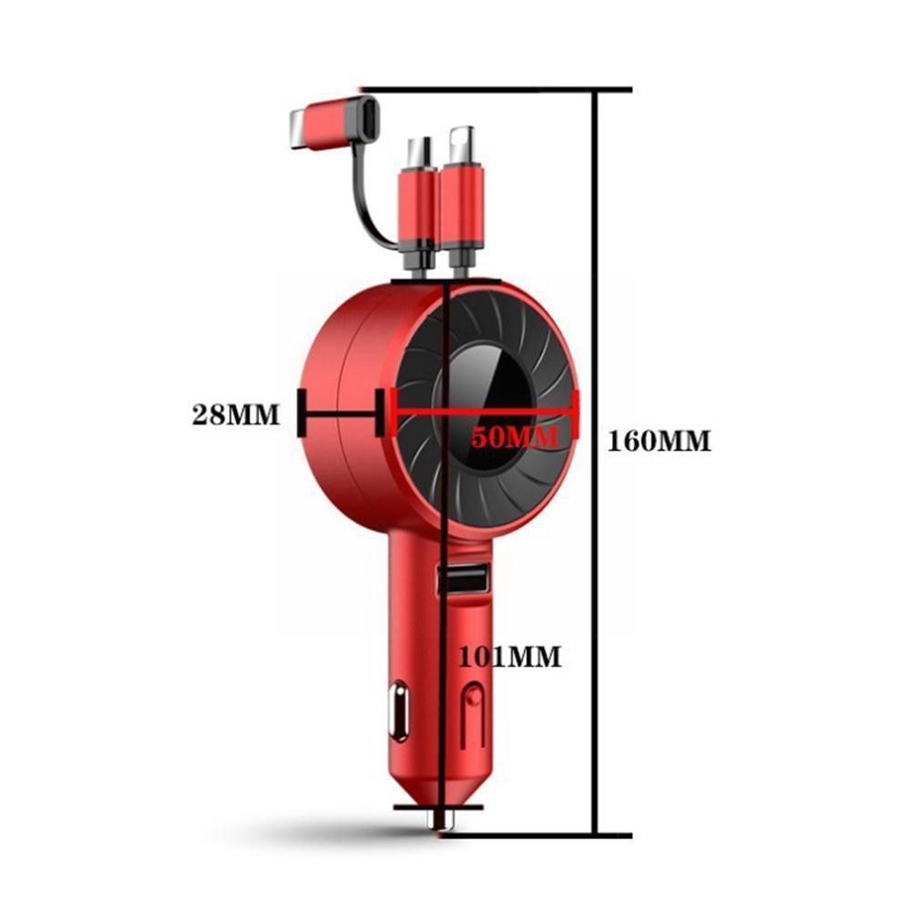 Retractable Car Lighter Fast Charger Cable