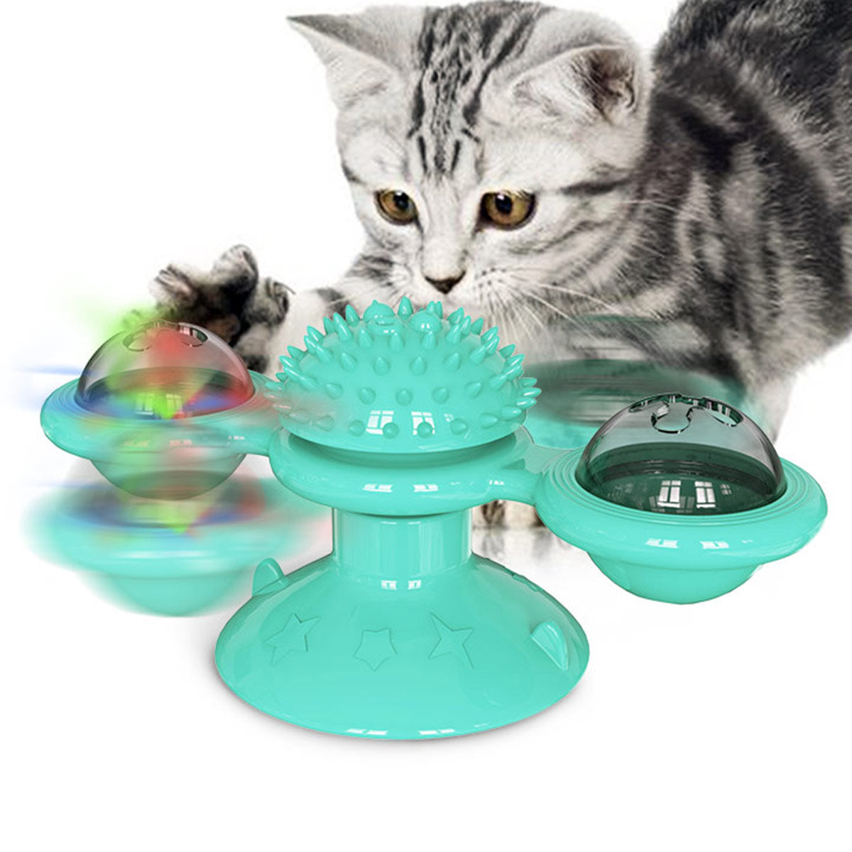 Rotatable Cat Massage Interactive Windmill Toy