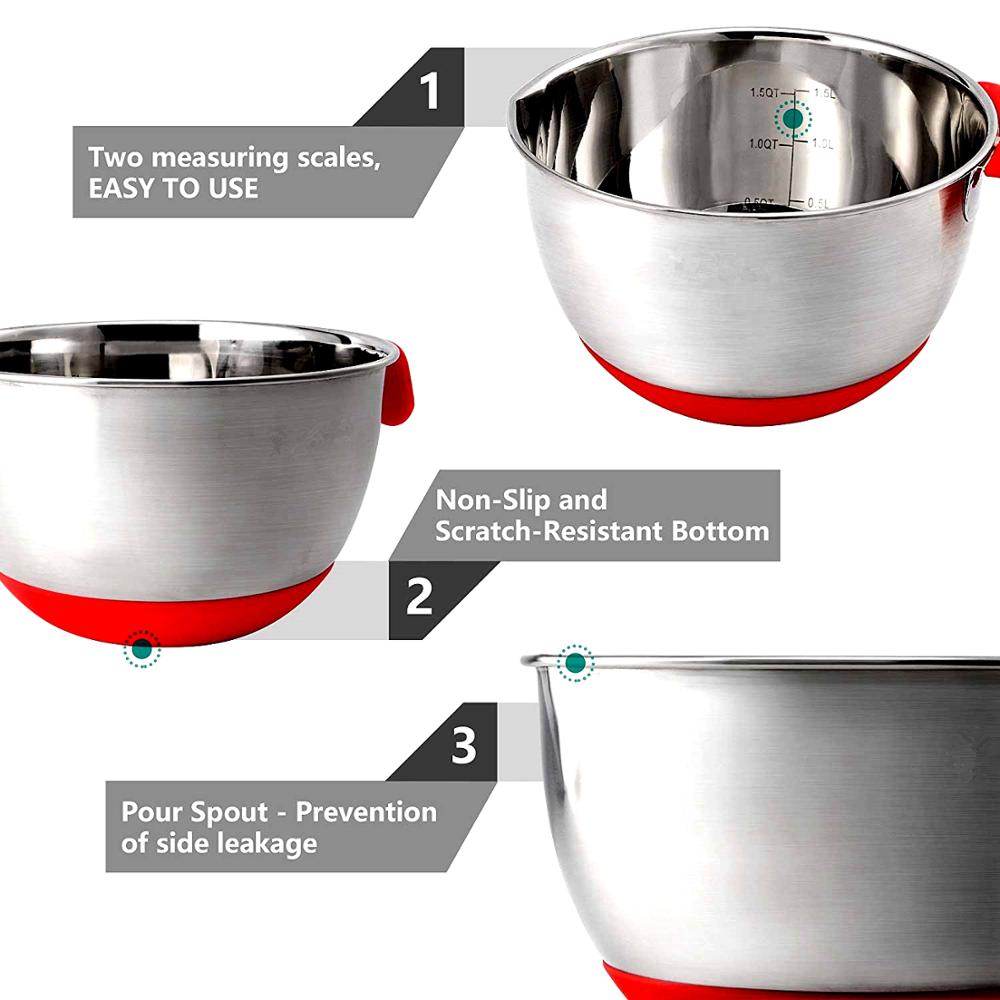 Non-Slip Multifunctional Grater Mixing Bowls