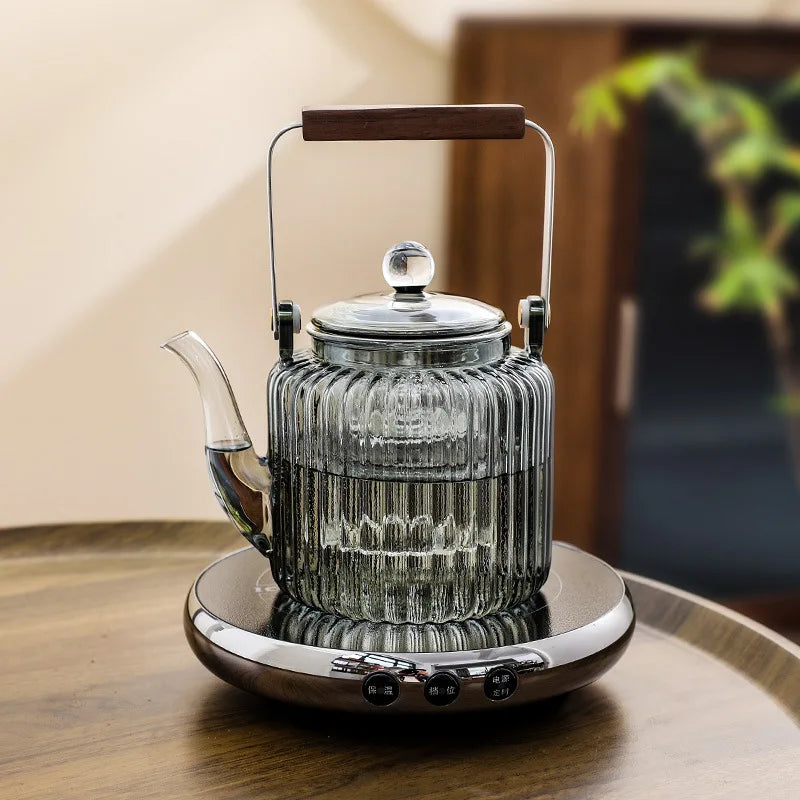 Clear Glass Electric Teapot Set