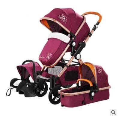 Luxury 3 in 1 Portable Higher Land-scape Carriage Foldable Baby Stroller