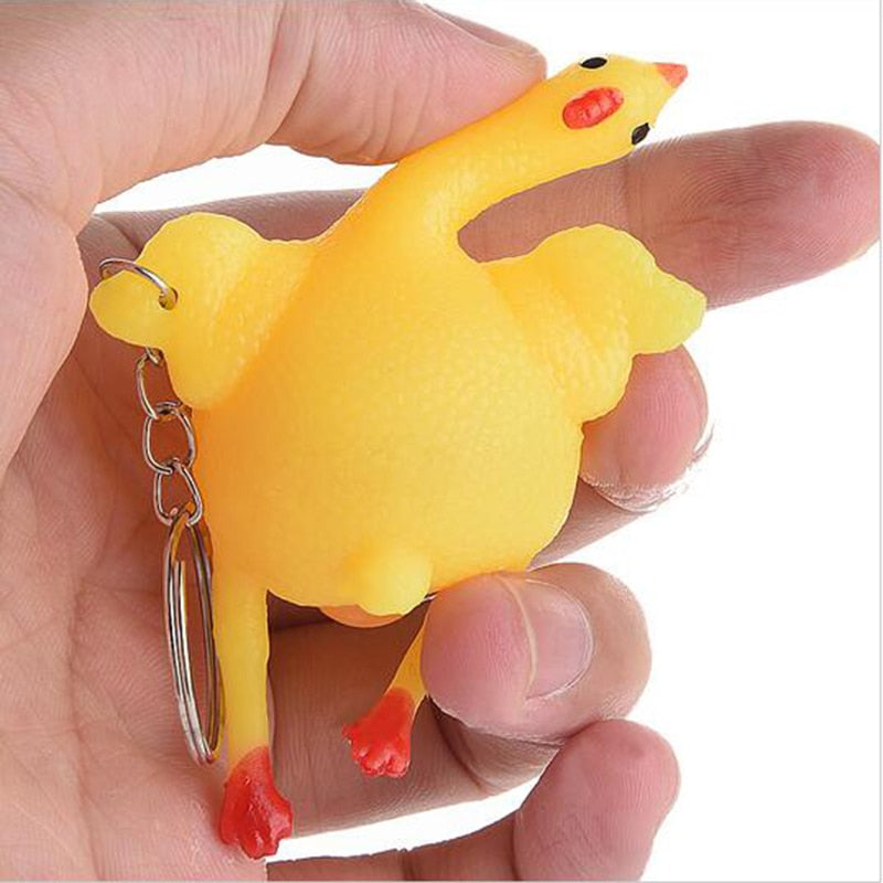 Funny Anti-stress Lazy Chicken Toy Keychain