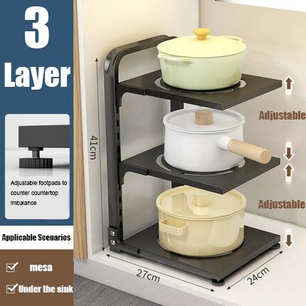 Easy Stack Adjustable Multi-layer Corner Rack