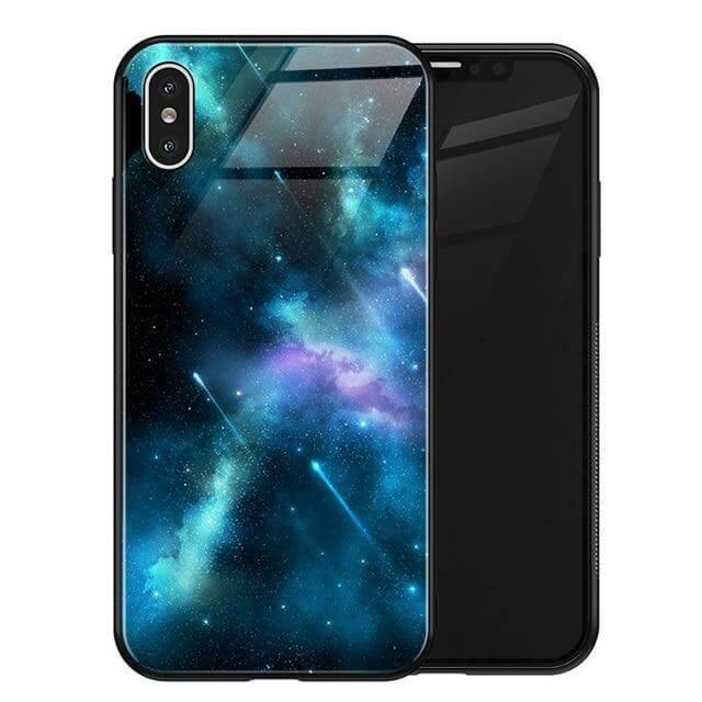 Luxury Space Silicone Glass Anti Slip Iphone Cases