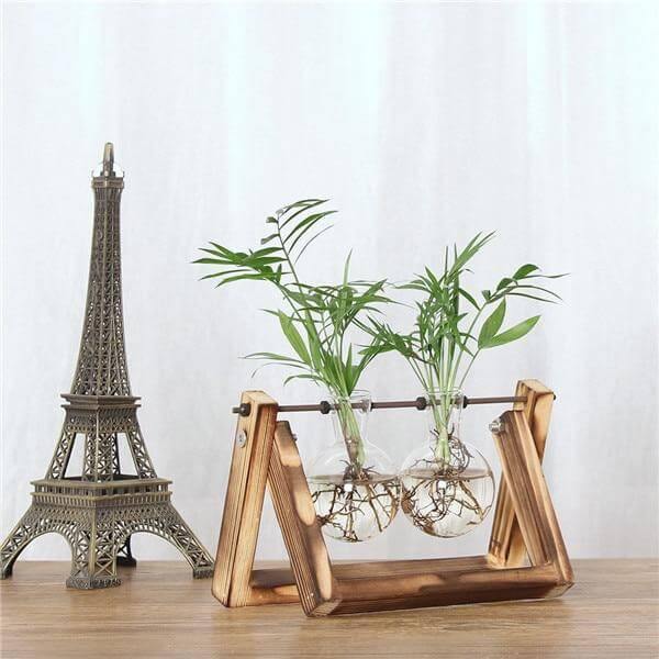 Creative Transparent Wooden Vase Decoration