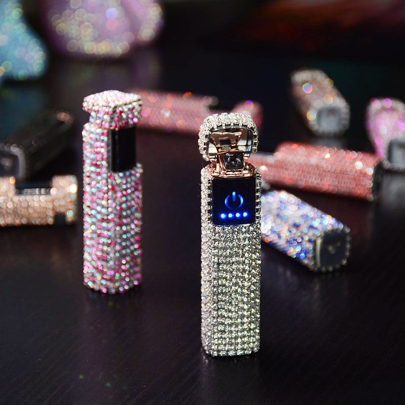 Sparkle Stone Rhinestone Rechargeable Portable Lighter