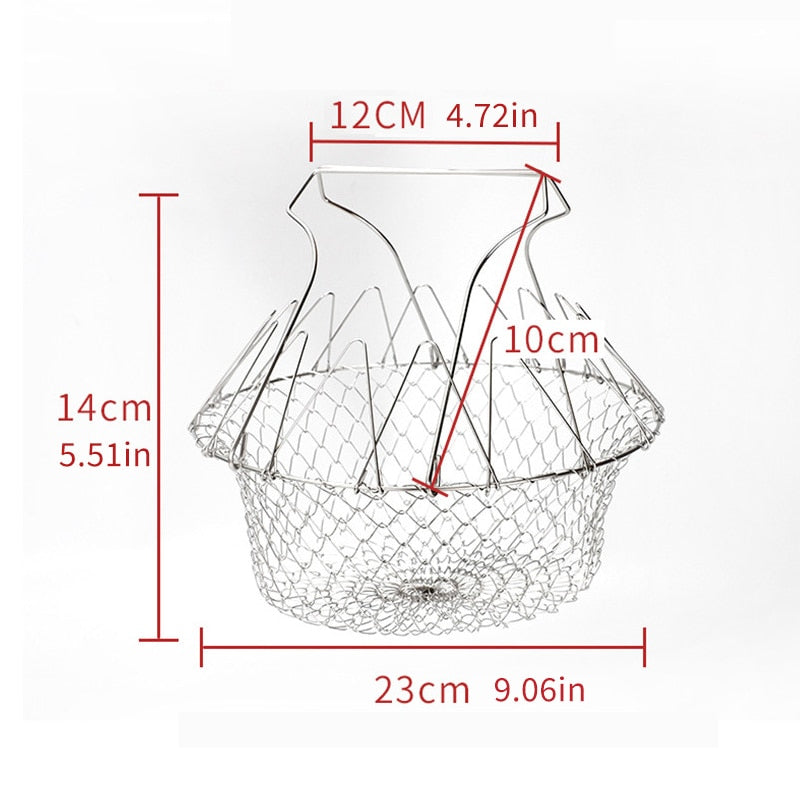 Multifunctional Foldable Steam Fry Cooking Mesh Strainer