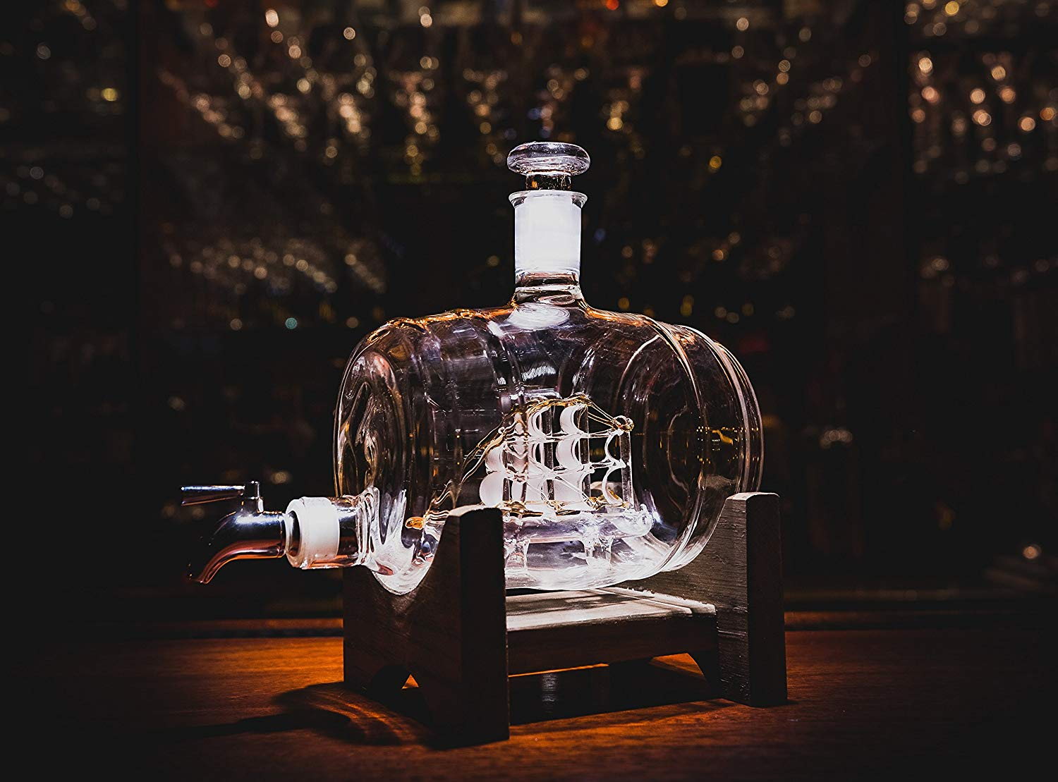 Creative Barrel Ship Whiskey Decanter