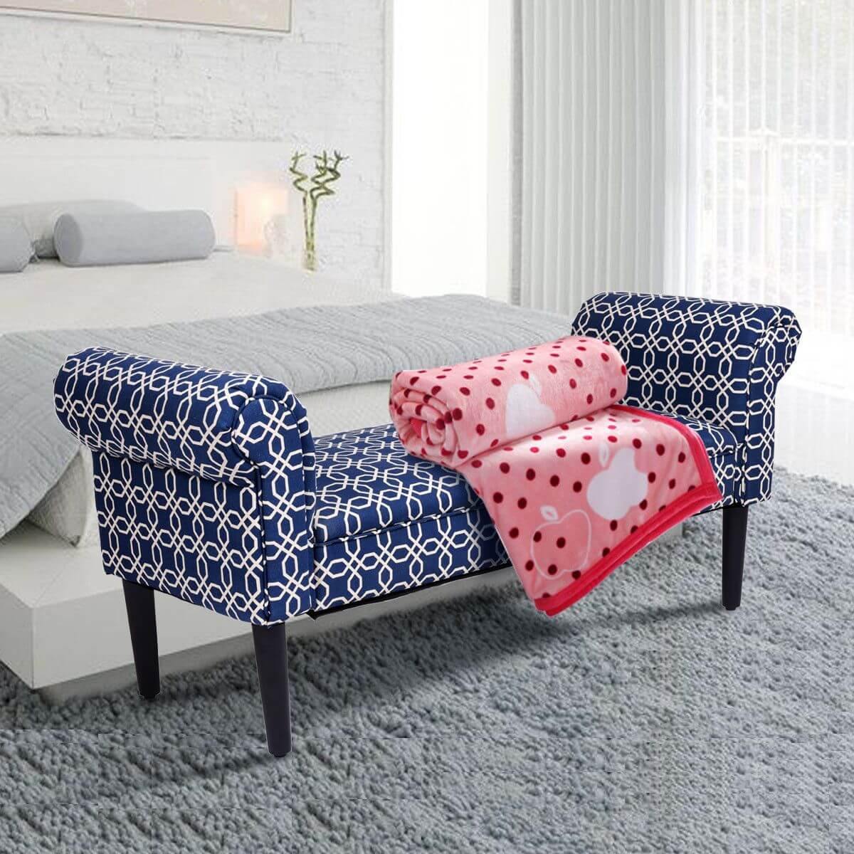 Modern Home Bed Bench Rolled Arm Sofa Chair Home Furniture