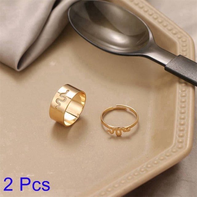 Creative Lovely Couples Matching Ring Set