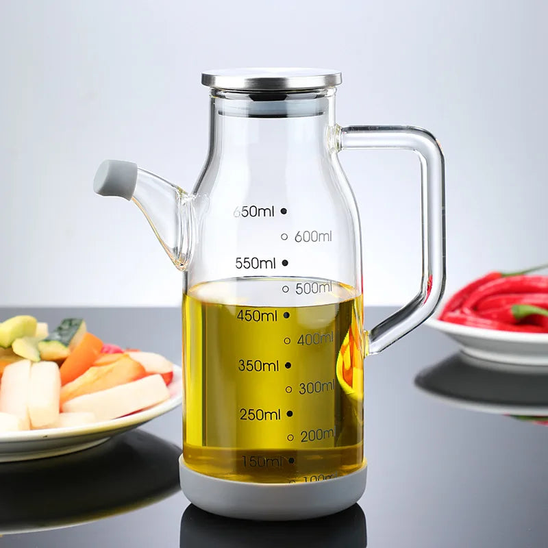 Pure Glass Measuring Scale Oil Dispenser  Bottle