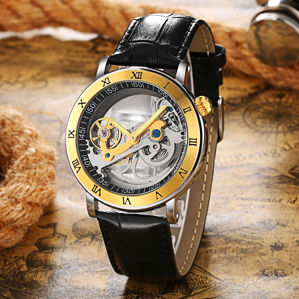 Business Hollow Transparent Mechanical Men Watch