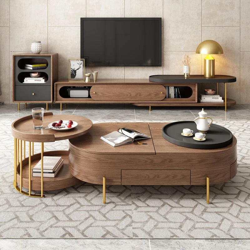 American Style Wooden Nordic Space Saving Coffee Table