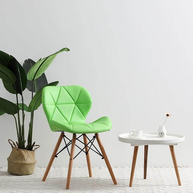 Modern Nordic Leather Wood Chair