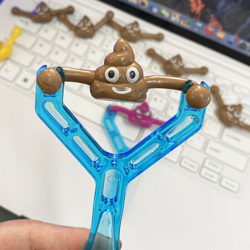 Elastic Poop Emoji Slingshot Toy