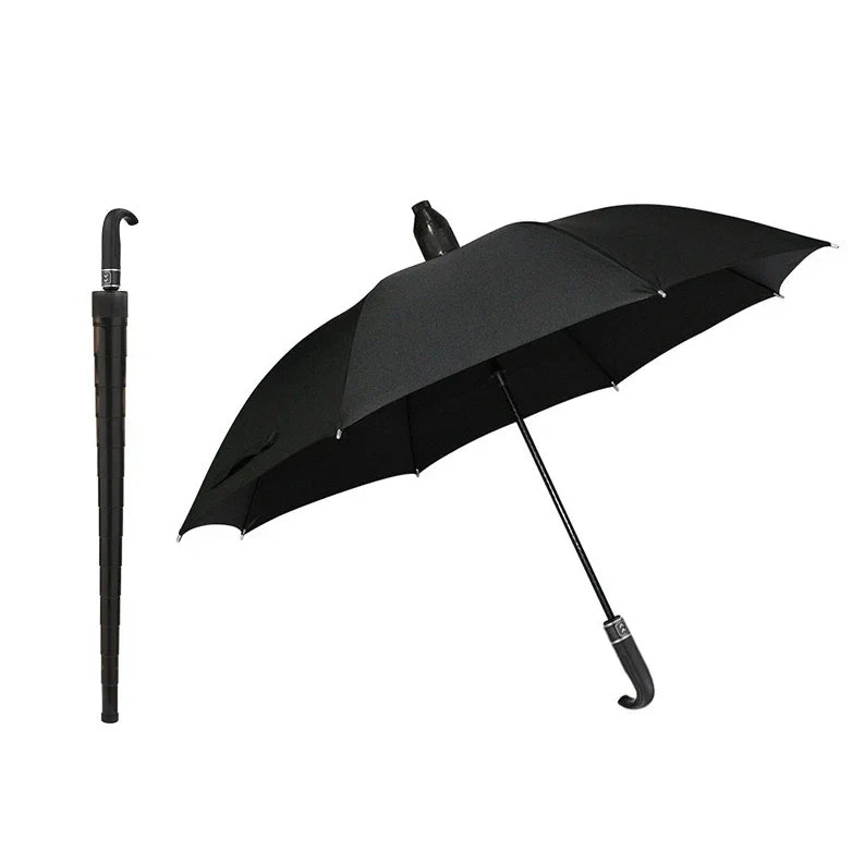 Heavy-Duty Curved Handle Rain Umbrella