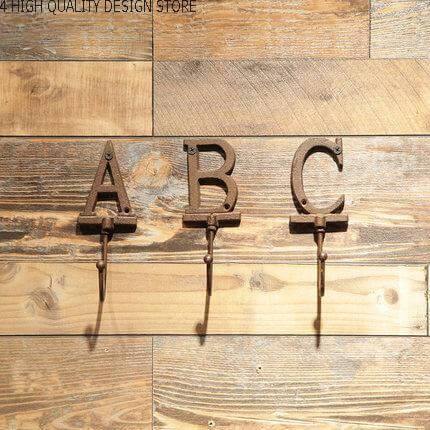 3CS Iron Wooden Alphabet Hanging Hooks