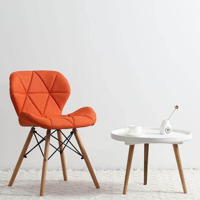 Modern Nordic Leather Wood Chair